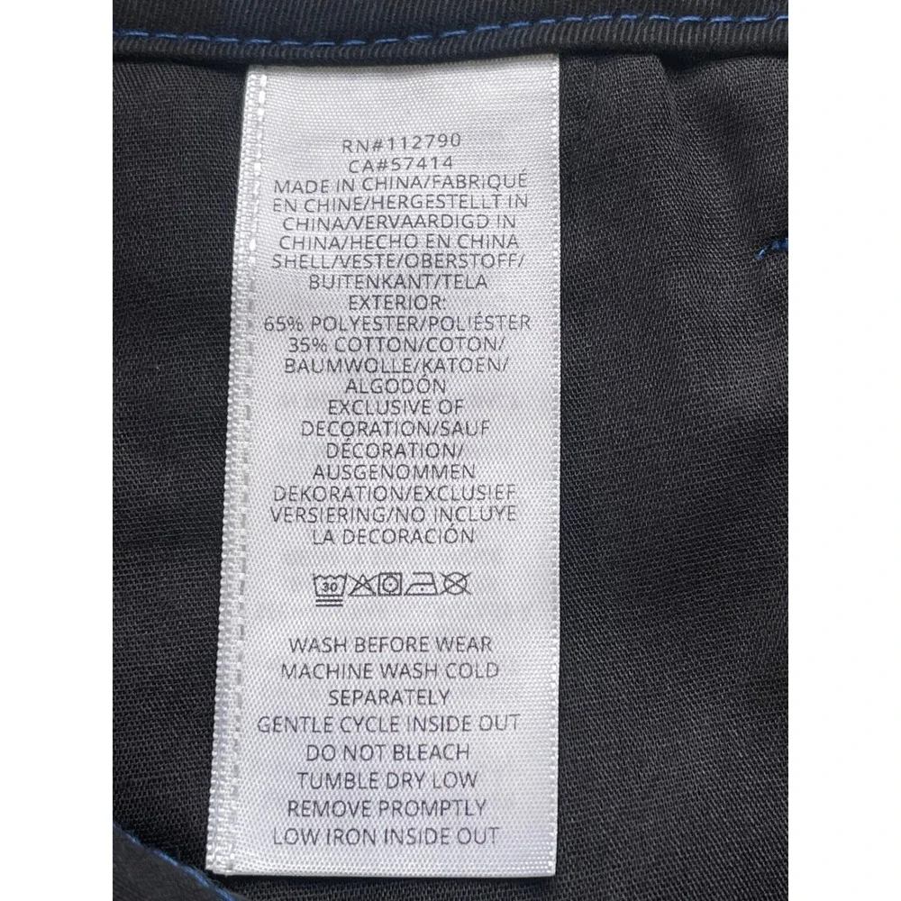 True Religion Mens Cargo Pants Jet Black Pacific Blue Contrast Stitch 34W New
